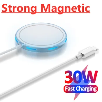 30W Magnetic Wireless Charger for Macsafe iPhone 13 12 Pro Max Mini Qi Fast Chargers Pad Magnet Phone Wireless Charging Station 1