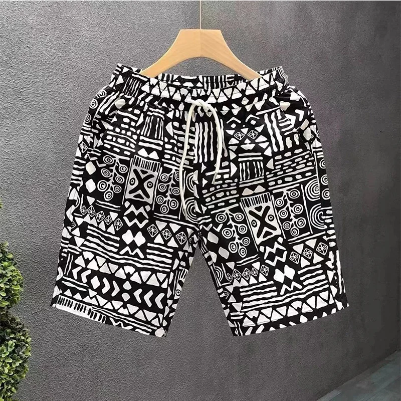 2024 New Summer Loose Casual American Retro Elegant Fashion Oversized Men's Wear Handsome Irregular Drawstring Chic Y2K Pants