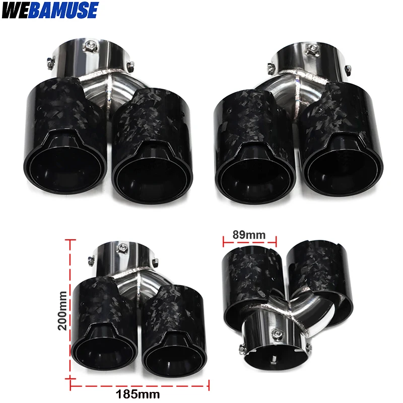 Quad Carbon Fibre Exhaust Tailpipes 1 Pair For BMW G42 M240i G20 G21 M340i G23 M440i Tailpipe Tips Muffler Exhaust System