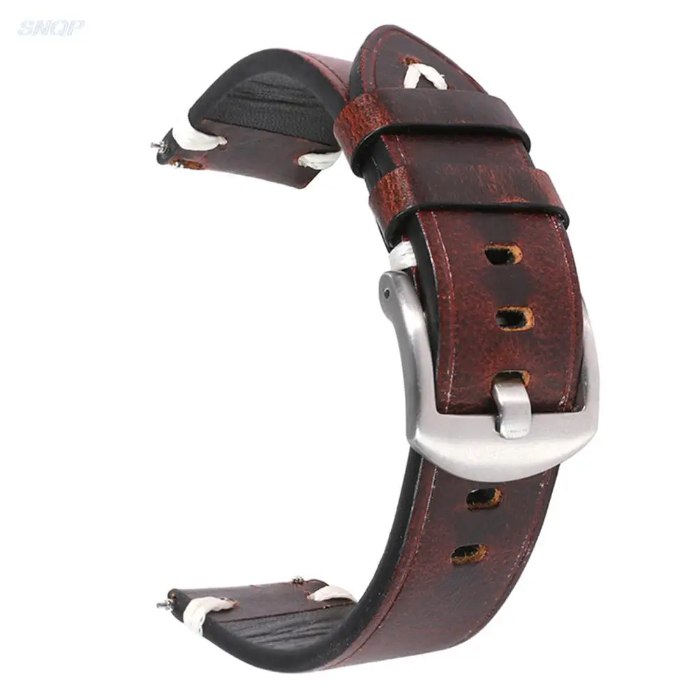 

22mm Genuine Leather Strap Watchband Handmade Cowhide Wrist Band Quick Release Stainless Steel Buckle Watch Bracelet Accessories