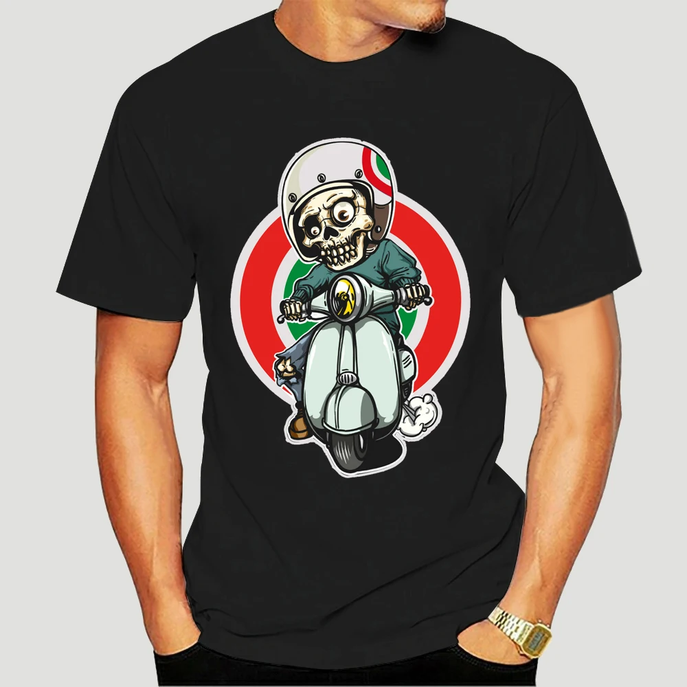 T-Shirt Maglietta Vespa Piaggio Vintage Flag Skull Muerte Mexico Px 125 Italia 3582X