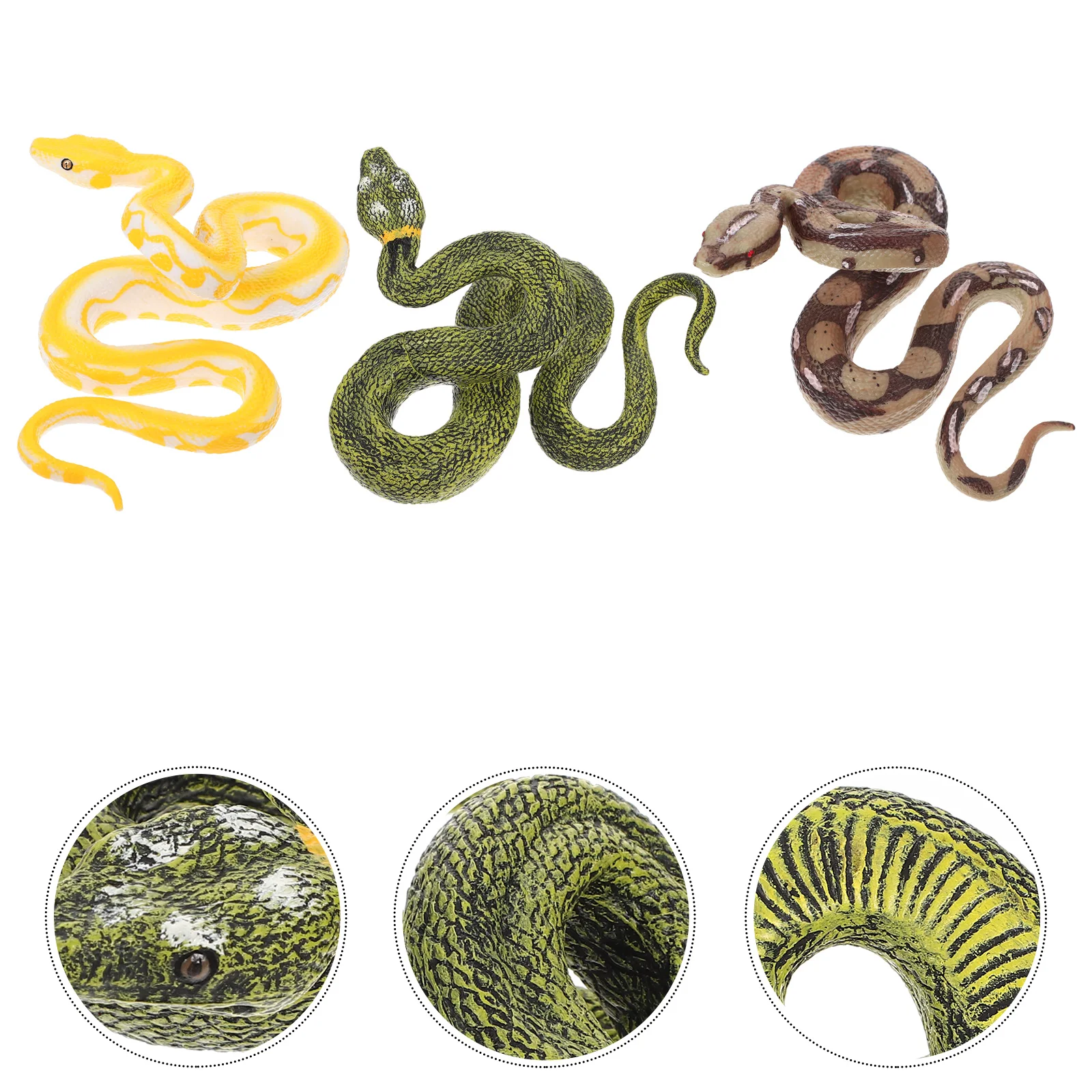 

3 шт. декорации, Хэллоуин, искусственная змея, реквизит для розыгрыша, твердая Реалистичная искусственная змея