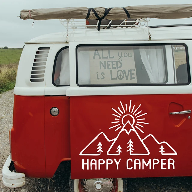 Aufkleber Happy Camper Wohnwagen