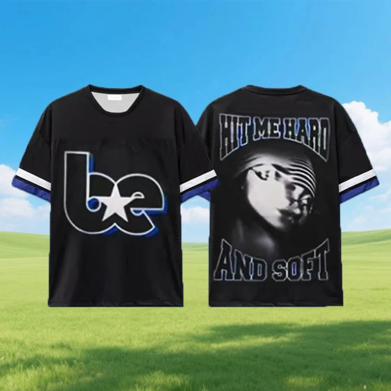 Billie Eilish Hit Me Hard And Soft T-Shirt, Retro-Grafikdruck Casual Tee, Schnell Trocknendes Atmungsaktives Oberteil für Männer und Frauen Streetwear