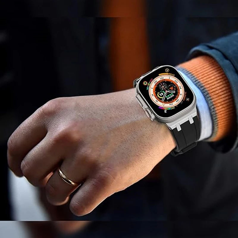 

Strap for Apple Watch Ultra 1 2 Band 49mm 45mm 41mm 44mm 40mm 42mm 38mm Silicone Bracelet for iWatch Series 9 8 7 6 SE 5 4 3