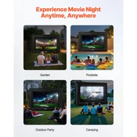 SucceBuy 14/15/16/18/20 FT Inflatable Projector Screen with 120W Air Blower Projector Screen for Outdoor Theater Theme Party - Image 2