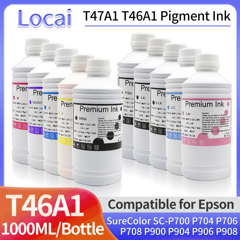 

Чернила пигментные T47A1 T46A1, 1000 мл, для Epson SureColor SC-P700 P704 P706 P708 P900 P904 P906 P908, чернила для принтера (доступны 10 цветов)