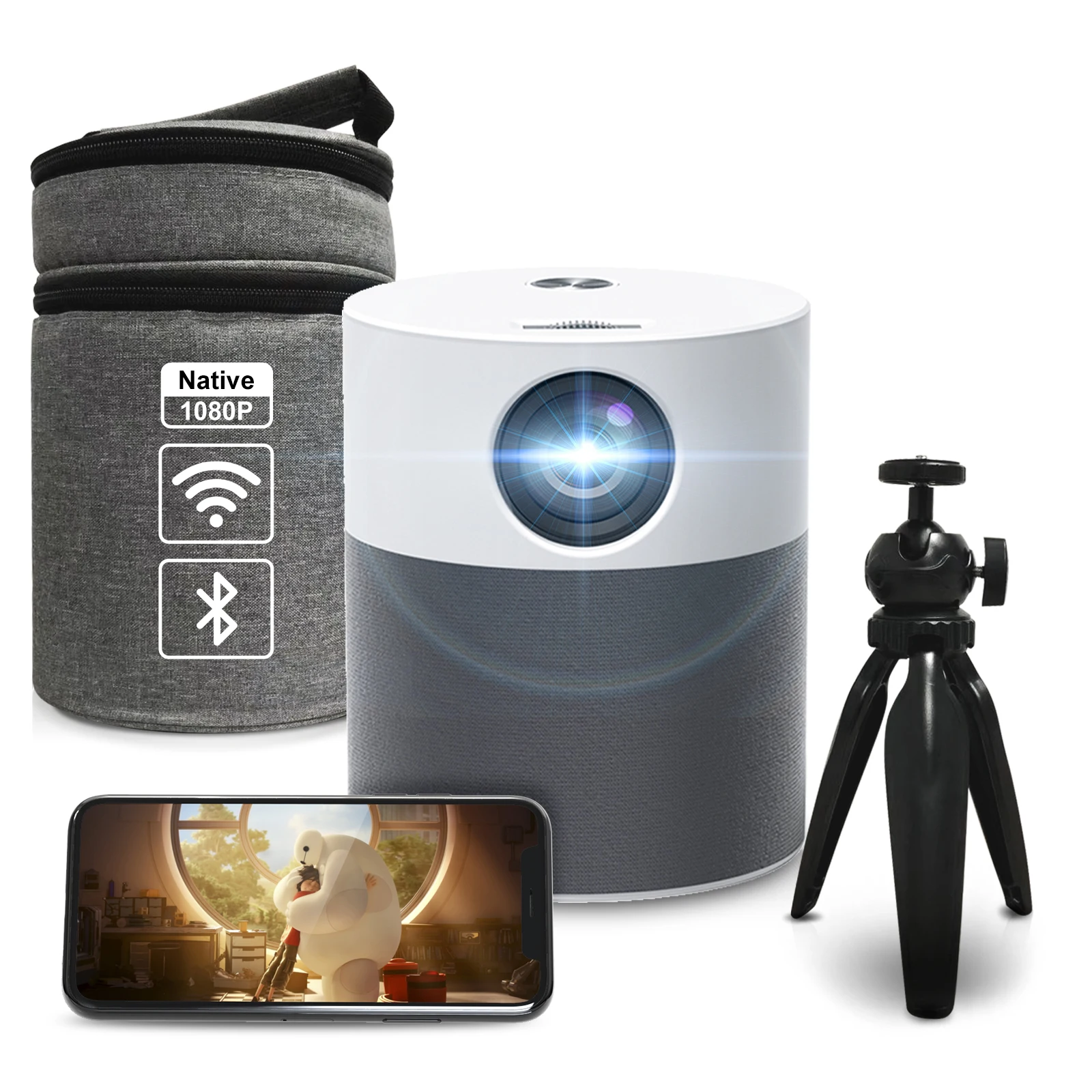 Xidu Mini Projecteur Full Hd 1080p, 4k, Wifi, Bluetooth, Pour