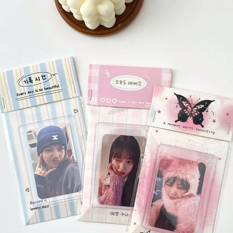 10set Kawaii Kpop Fotokartenhalter Fotokarte Sammlung Tasche DIY Zubehör Weihnachten Verpackung Tasche Schule Schreibwaren
