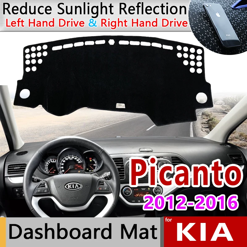 Armaturenbrett Abdeckung Dash Bord Matte Teppich für Kia Picanto Morgen TA  2012 2013 2014 2015 2016 Pad Sonnenschirm Kissen Cape zubehör