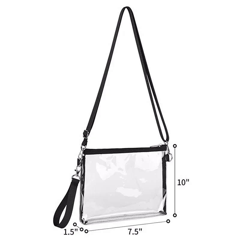 Clear Crossbody Purse Bag Stadium Approved PVC Transparent Messenger Bags  Adjustable Strap for Concerts Festivals Sports Purse - AliExpress
