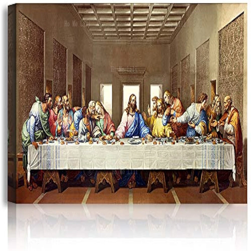 Opera D'Arte Dell'Ultima Cena Di Leonardo Da Vinci World Classic Art Replica Canvas Printed Wall Home Decor
