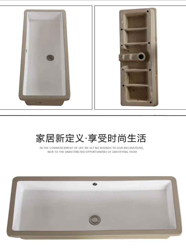 Embedded Wash Basin 50/60/80cm Bathroom Cabinet Ceramic Washbasin 1 M