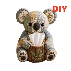 Handmade Patchwork Tissue Box Cover Kit - Craft Hobby Decor Gift Set (Koala DIY)