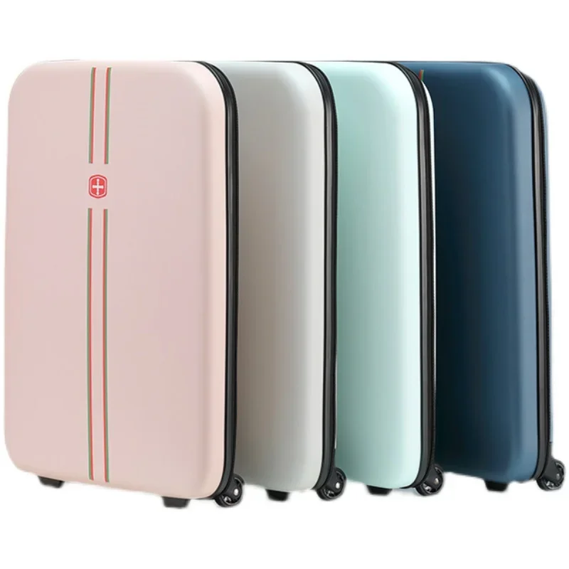 New Folding Suitcase Women's One-way Wheel Trolley Case 20 Inch Boarding Case Men's 24 Inch Portable Travel Case