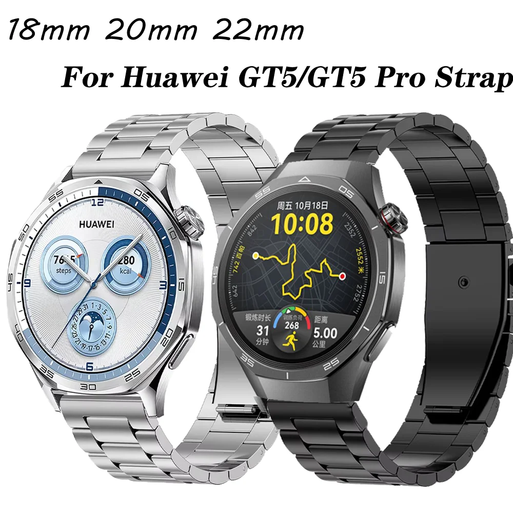 Stainless Steel Metal Watch Band - Premium Quality Adjustable Strap, Silver Tone