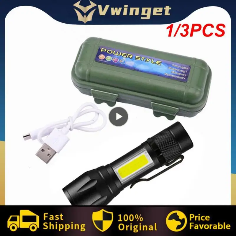 

1/3 шт., светодиодный мини-фонарик с зарядкой от USB