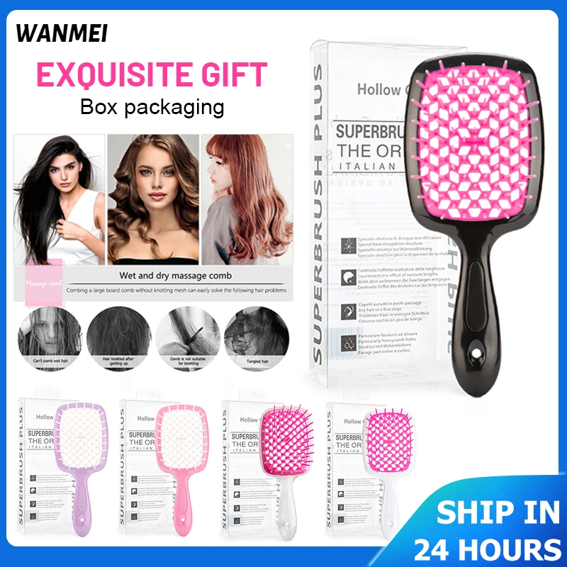 1 Pcs Boxed Original Comb Unbrush Detangling Hair Brush Hollowing Out Hairbrush Dry Wet Hollow Comb  Salon DIY Haidressing Tools new original nb7w tw01b 7 inch hmi touch ethernet boxed