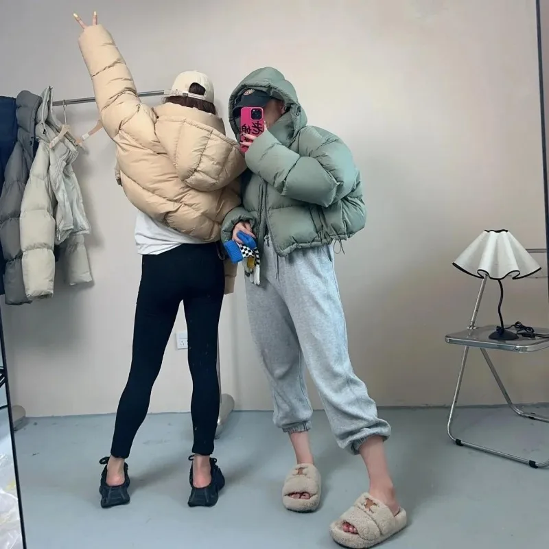 2023 New Women Down Jacket Winter Coat Female Short Loose Parkas Thicken Warm Advanced Sense Outwear Detachable Cap Overcoat