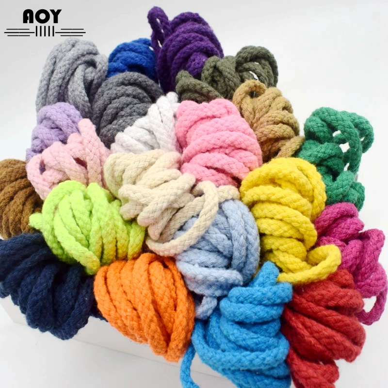 5mm Cotton Rope Craft Decorative Twisted Round Cord for DIY Sewing Handmade Home Textile Decoration Lanyard Thread Cords cotton rope