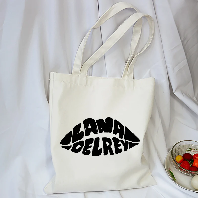 

Lana Del Rey Fashion Cartoon Print Canvas Tote Bag Korea Shopping Bag For Women Shoulder Bag Handbag