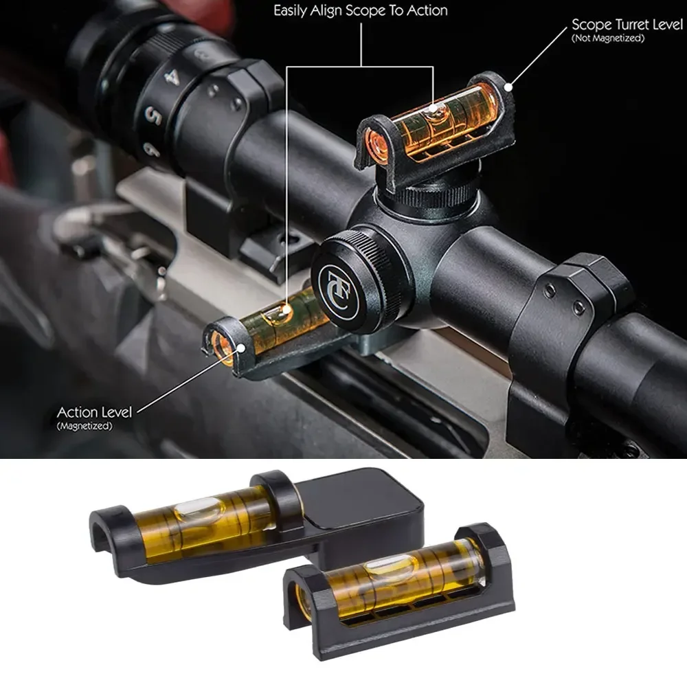 2PCS Magnetic Gunsmith Level Hunting Scope Mounting Maintenance Leveling Bubble Tool Sight Scope Mount Adapter