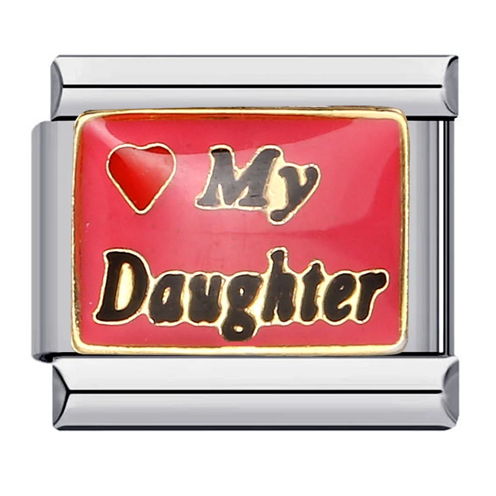 Design Warme Familie Beziehung Worte Charms Italienische Links Fit 9mm Edelstahl Perlen Herstellung Von Schmuck DIY Armband Zubehör – Detail 4