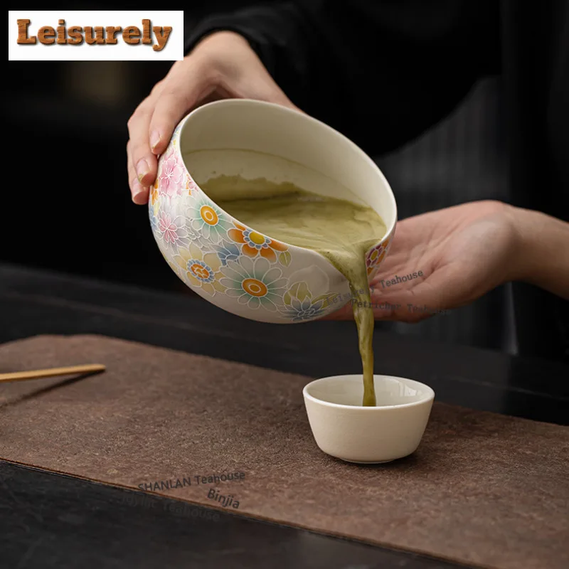 Wan Flower Matcha Set Eight-piece Ceramic Chinese Tea Bowl Cup Hundred Book Stand Whisk Imitation Song Dynasty Accessories Craft