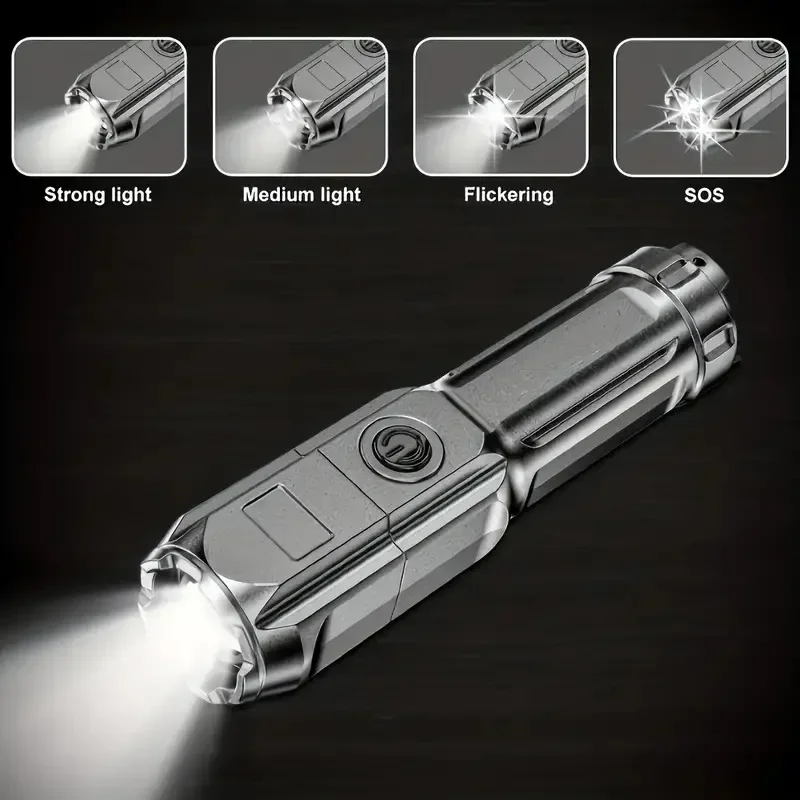 Powerful LED Flashlight USB Rechargeable Telescopic Zoom Tactical Torch for Fishing Camping Hiking Outdoor Lamp led flashlight
