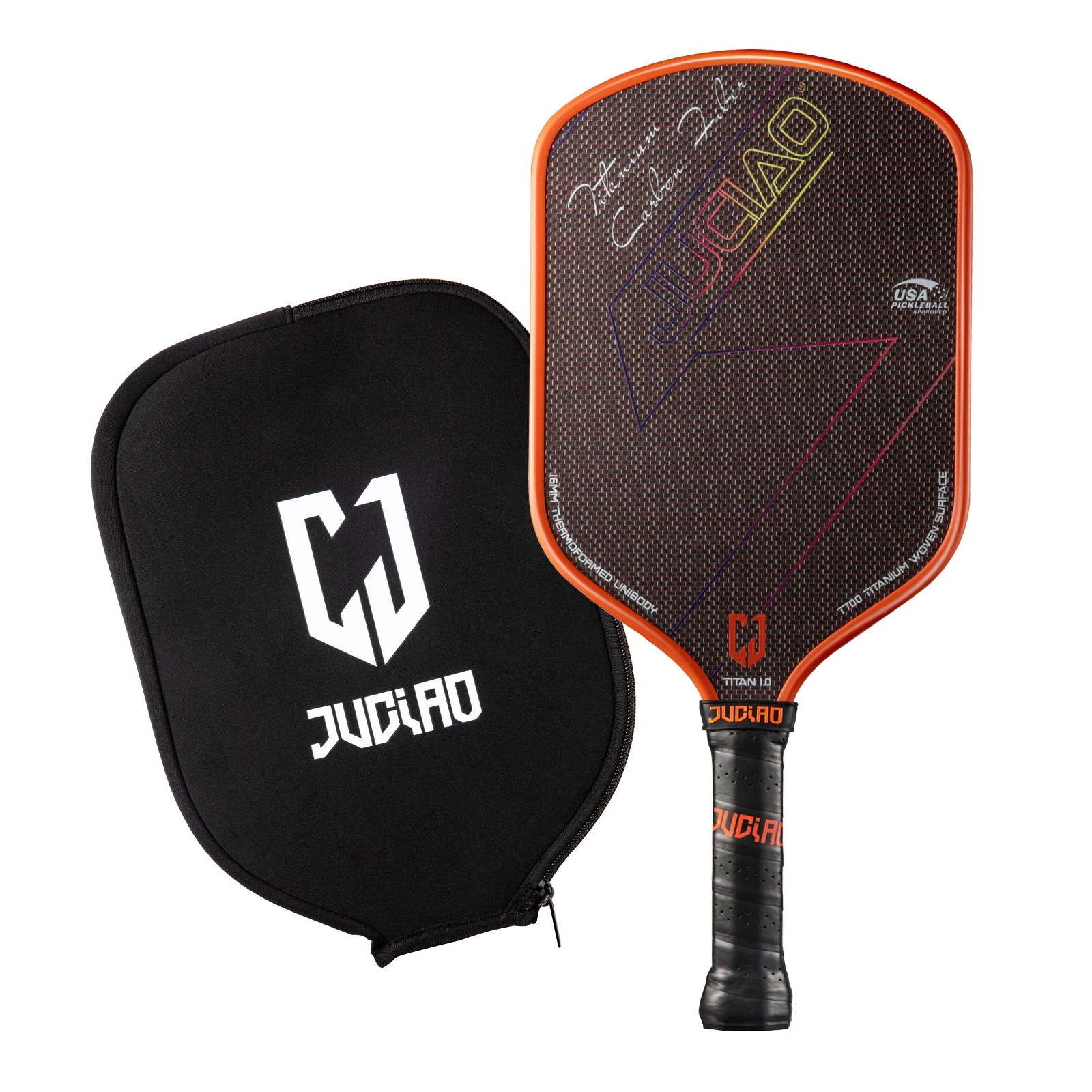 JUCIAO T-Titanium Pickleball Paddle Carbon Fiber Pickleballs