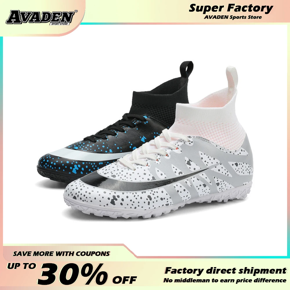 Long Spike Football Boots Professional Trainers High Top Soccer Women Breathable Men's Football Boots Non Slip Football Sneakers