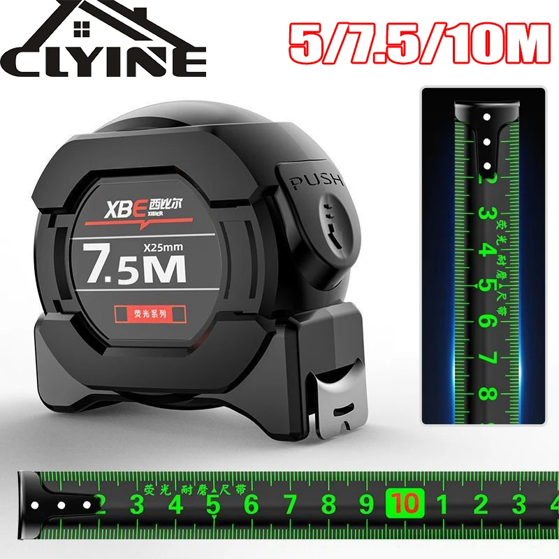 

Laser Tape Measure Self locking High-precision Steel Tape Black Fluorescent Wear-resistant Fall Resistant Digital Metric Tape