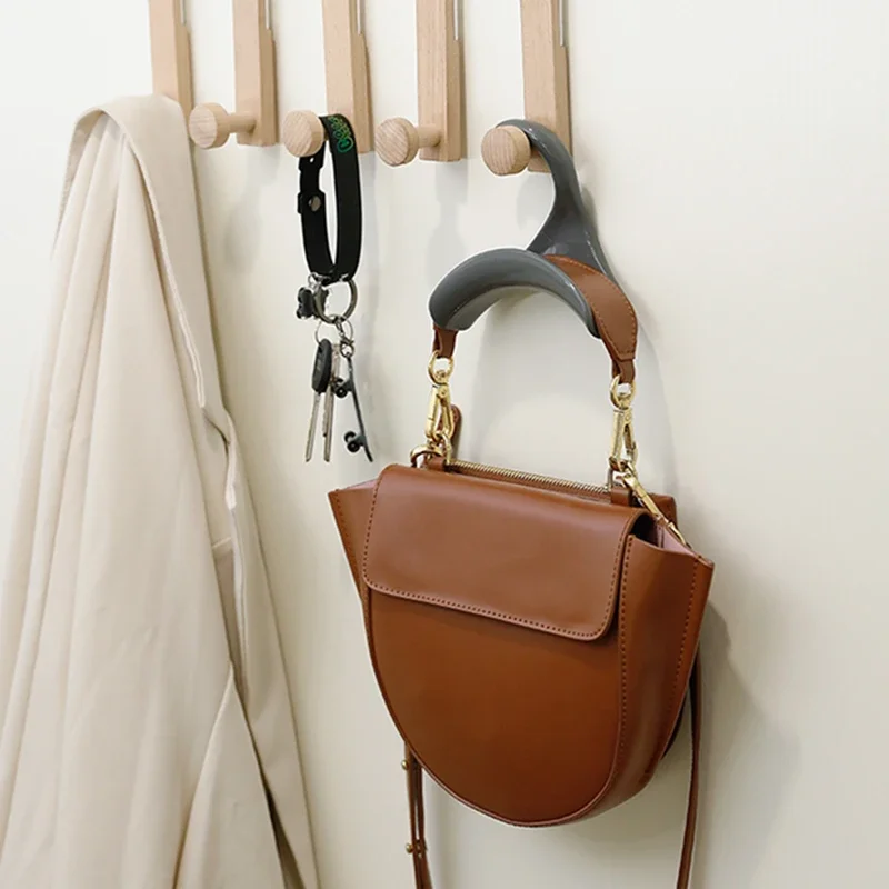 Description Picture 5 of item1/2Pcs New Durable PP Bag Rack Holder Home Closet Hat Silk Scarf Shawls Purse Handbag Organizer Storage Arched Hanger Hook