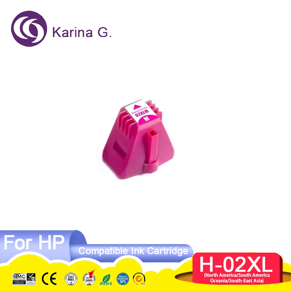 For 02 XL 02XL Premium Compatible Color Inkjet Ink Cartridge for 02 For Photosm
