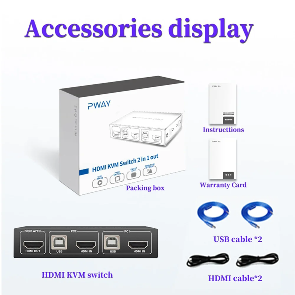 ǻ 2  4K Kvm Hdmi ġ  Usb 2.0 ó, 2  1 ƿ ġ ÷Ʈ  2 Ʈ 4k 30hz