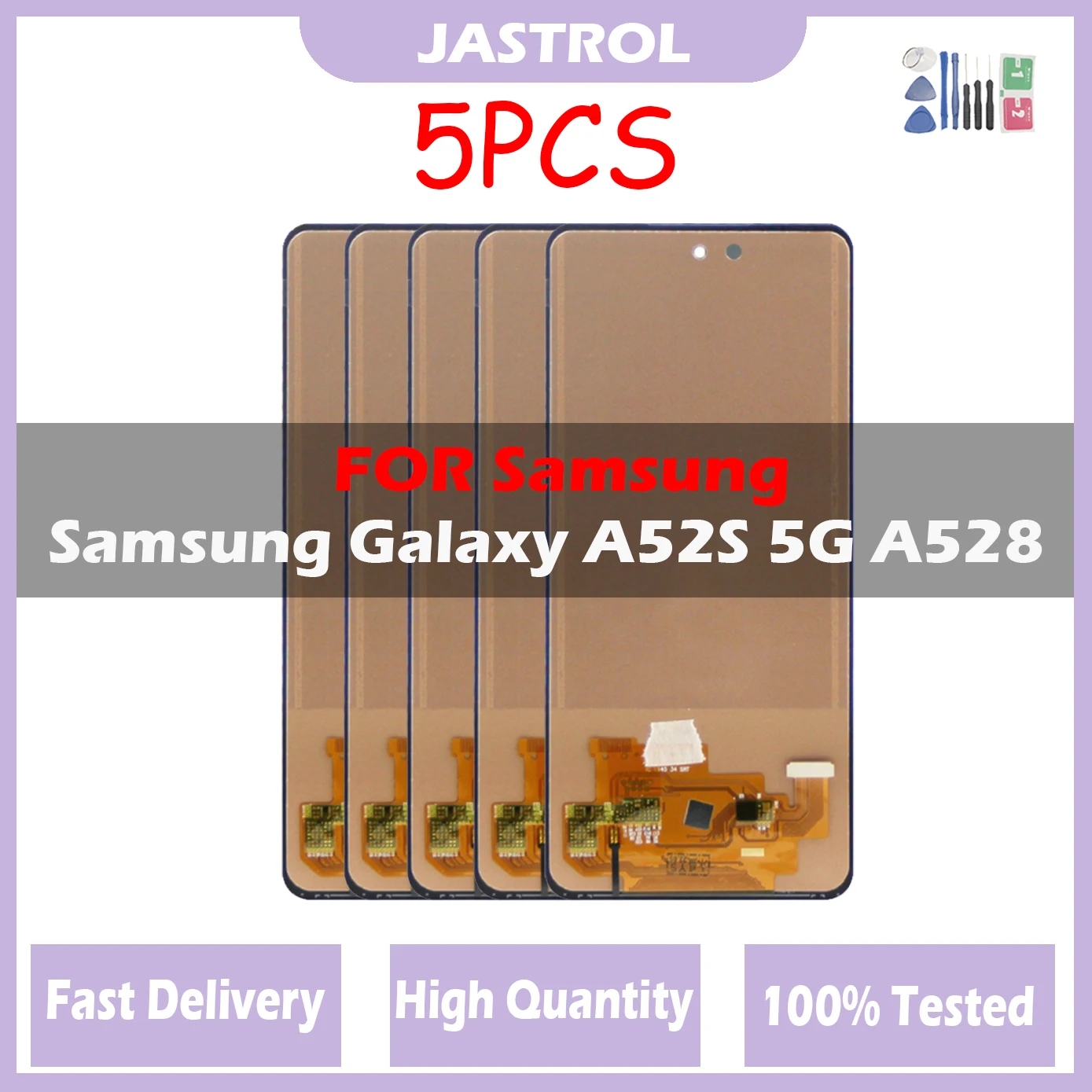 

5Pcs/Lot 6.5'' LCD For Samsung Galaxy A52s 5G A528 A528B A528M A528B/DS With Frame Display Touch Screen Digitizer Repair Parts