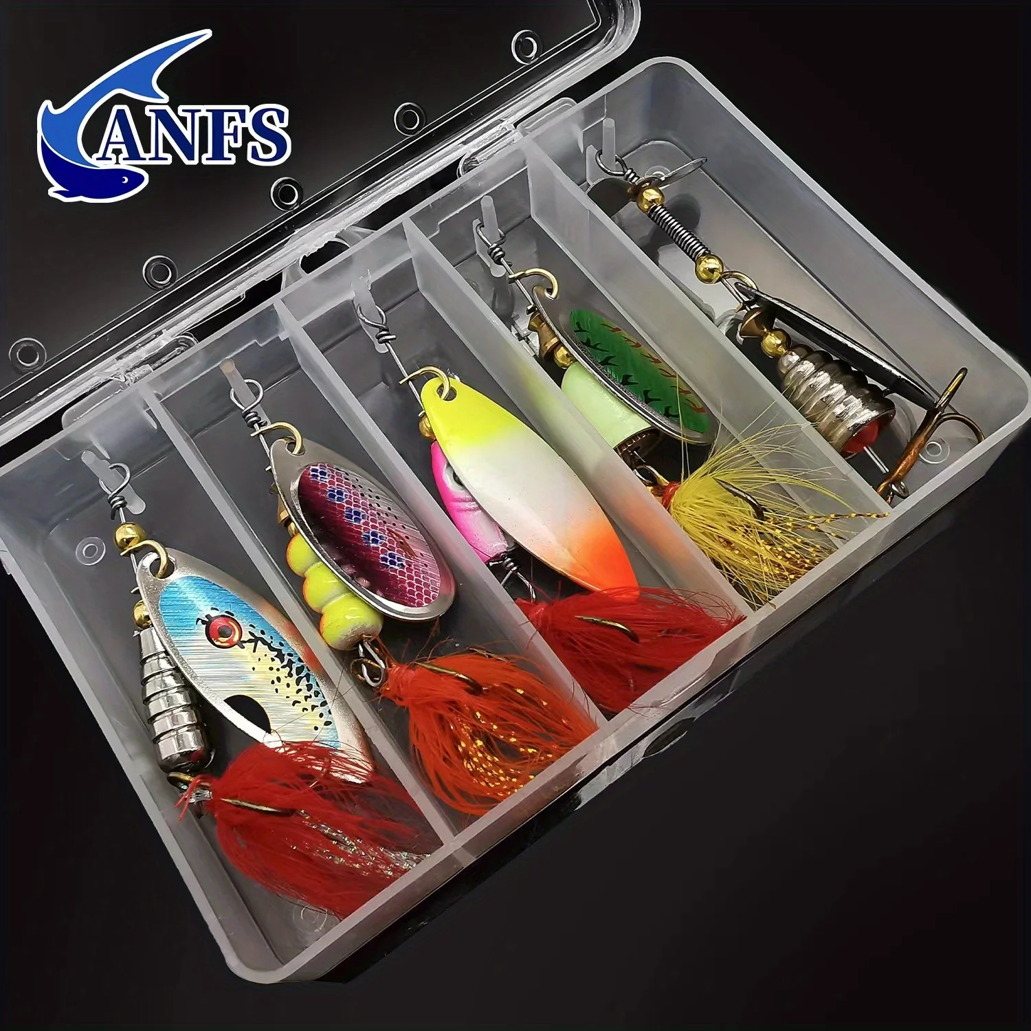 Set Da Pesca 10 Spinnerbait Metallici Con Scatola Porta Esca - Esca Artificiale Per Trota, Salmone, Persico, Luccio - Pesi Da 3 A 7 Grammi