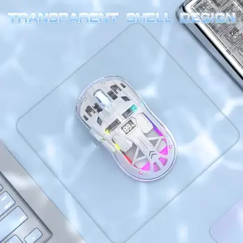 MAMBASNAKE x Freewolf A2 Transparent Wireless Gaming Mouse,Dual Mode BT 5.0/2.4G PC Gaming Mice 4