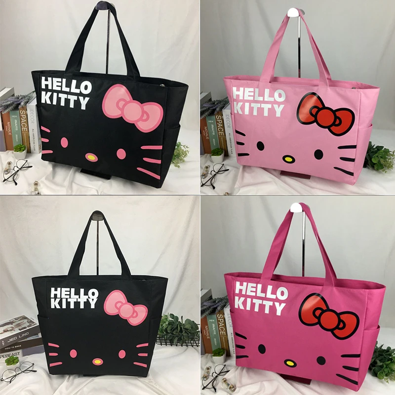 

Kawaii Sanrio, Hello Kitty Симпатичная мультяшная Холщовая Сумка для девушек, Вместительная дорожная сумка для хранения, Студенческая Портативная сумка через плечо, подарок