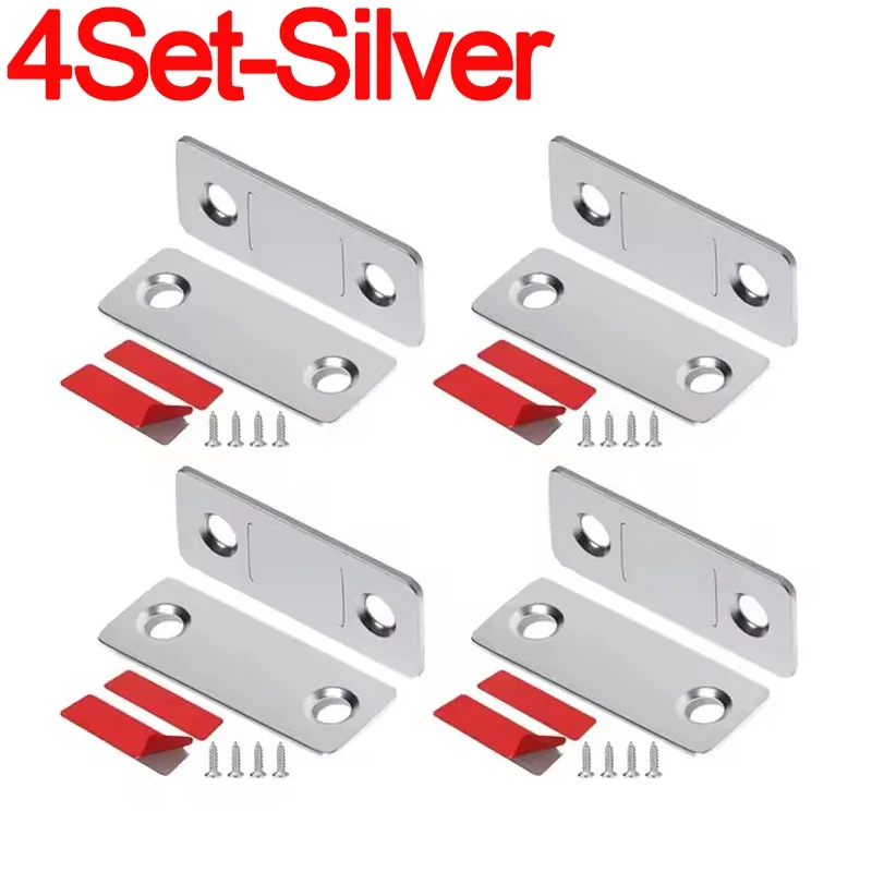 Invisible Magnetic Cabinet Catch and Door Latch Set with Adhesive for Furniture, Drawers, and Windows