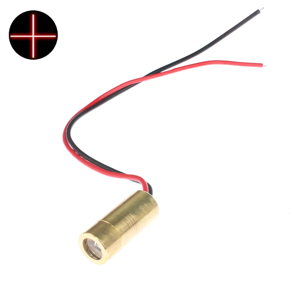 Focusable Industrial Red Laser Module Head with Glass Lens - 650nm 5mW
