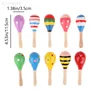 2Pcs Cute Mini Wooden Sand Hammer Maracas Rattle Shaker Toys For Baby Musical Instruments Baby Shower Party Favors Gift Kids 6