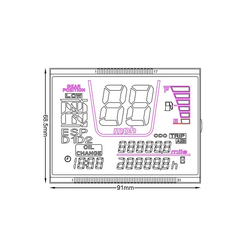 Display for Honda TRX680FA Rincon Speedometer Gauge Cluster