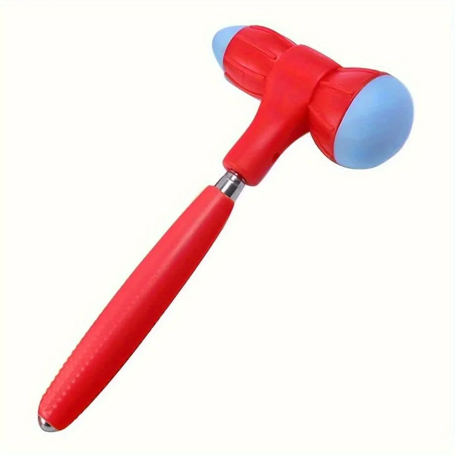 Ergonomic Red & Blue Dual-Head Massage Hammer - Multi-Function Wellness Tool with Textured Handle for Deep Tissue Massage