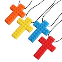 Pet and Baby Cross Border Autism Children Skull Gutta-Percha Sensory Chewing Necklace Silicone Teether Grinding Machine Pendant 1
