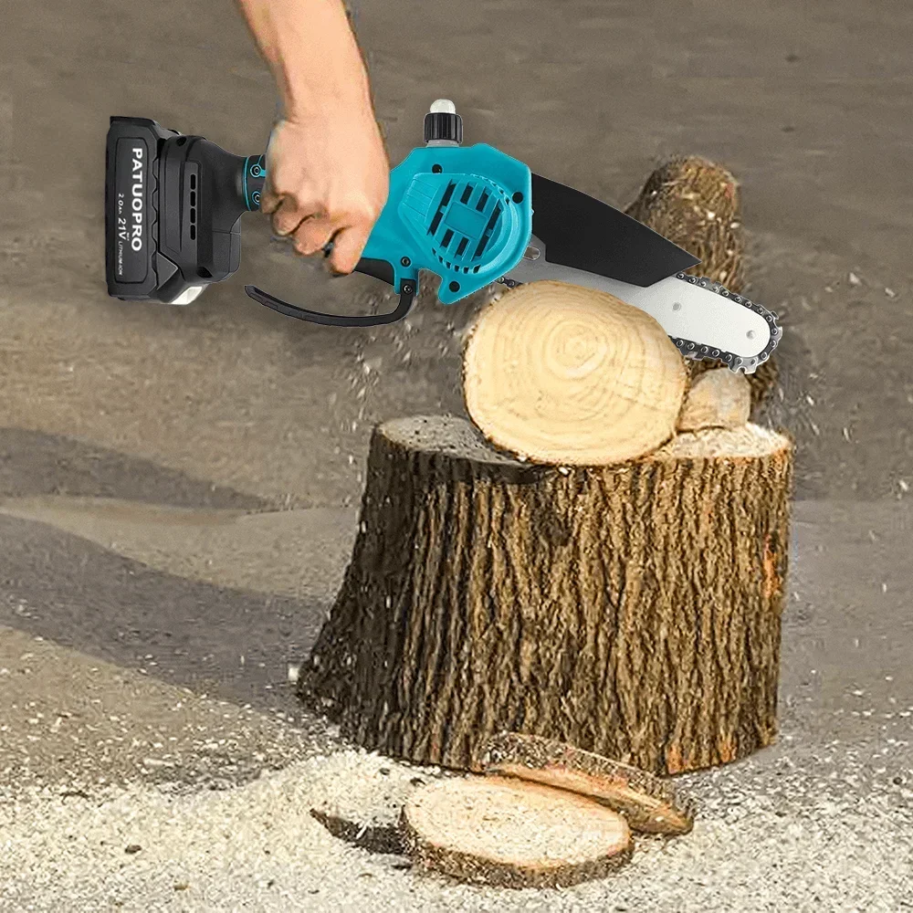 6Inch Mini Electric Saw Brushless Cordless Chainsaw Handheld Woodworking Garden Tools Logging Cutter For Makita 18V Battery 6
