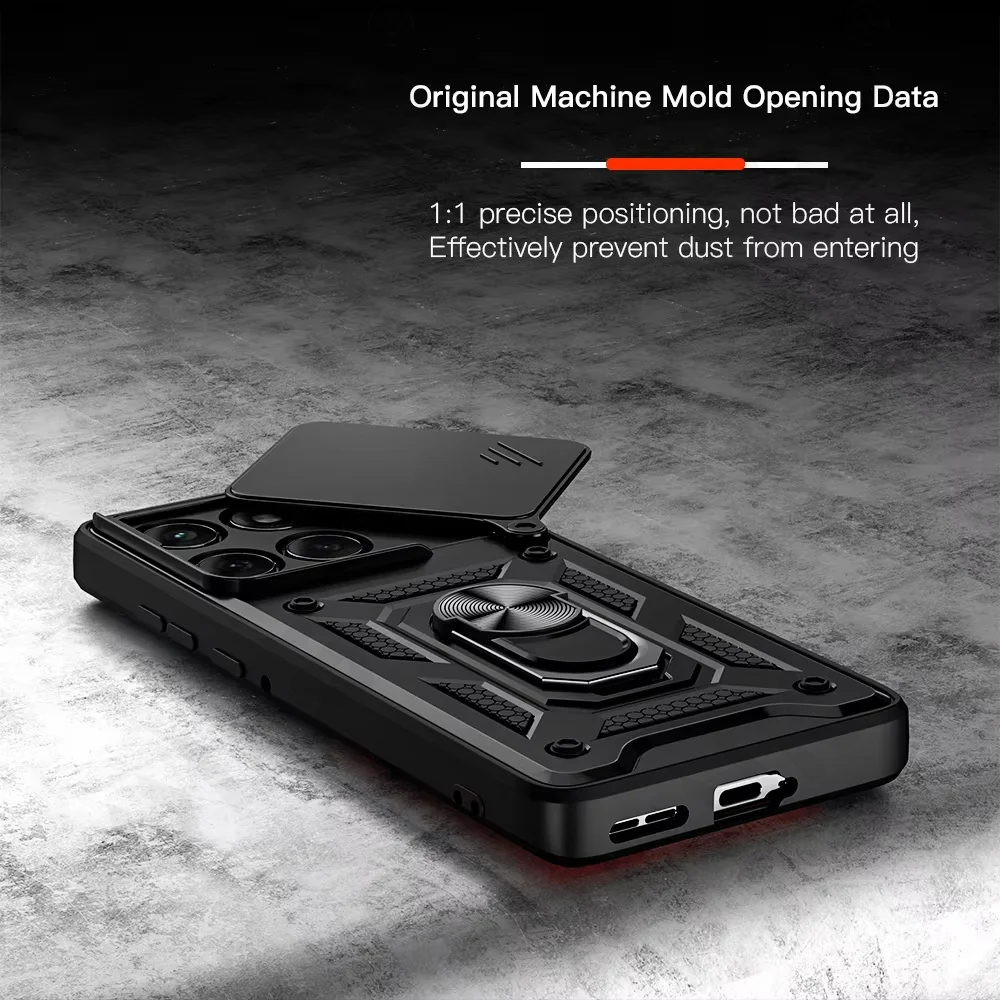 Versatile Motorola Phone Case with Camera Lens Cover and 360° Ring Stand