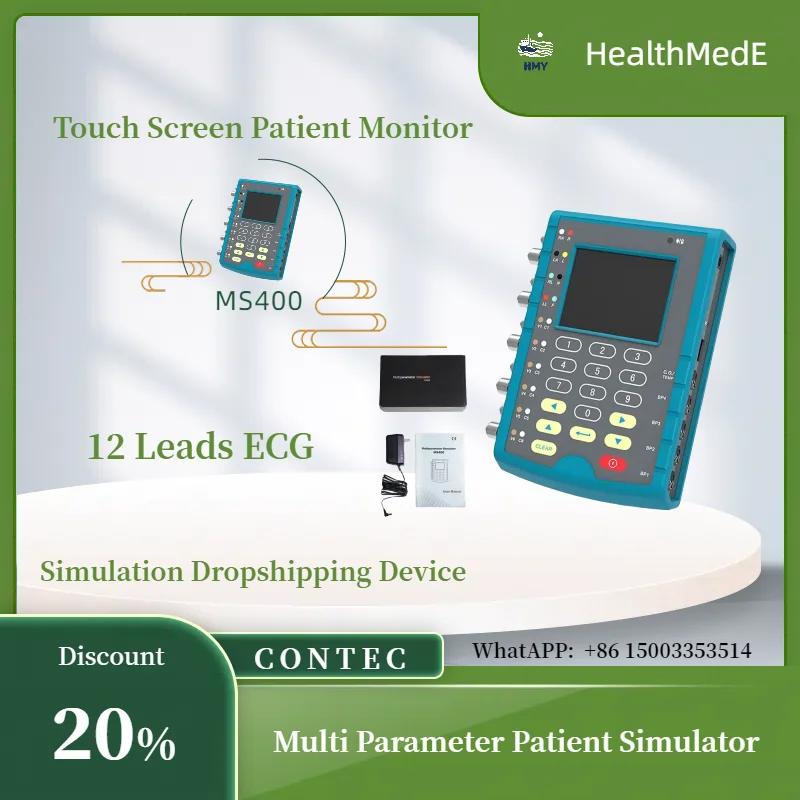 MS400 Multi-Parameter Simulator Touch Screen Patient Monitor 12 Leads ECG RESP TEMP IBP Simulation Device