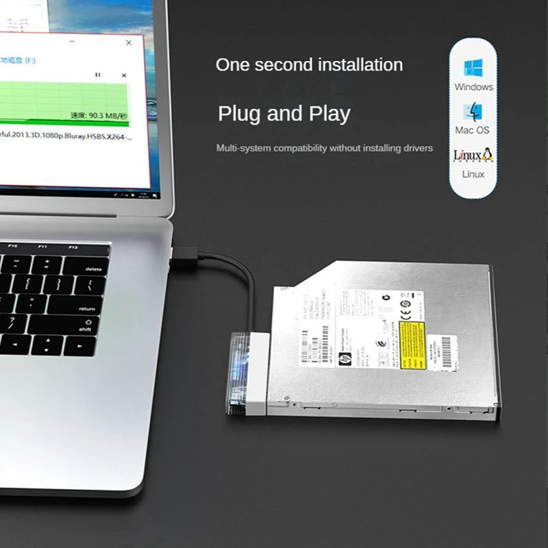 SATA to USB 2.0 어댑터 케이블, SATA to USB 2.0 어댑터, 노트북 CD-ROM DVD-ROM, ODD 어댑터 변환기, USB2.0 에서 6P + 7P