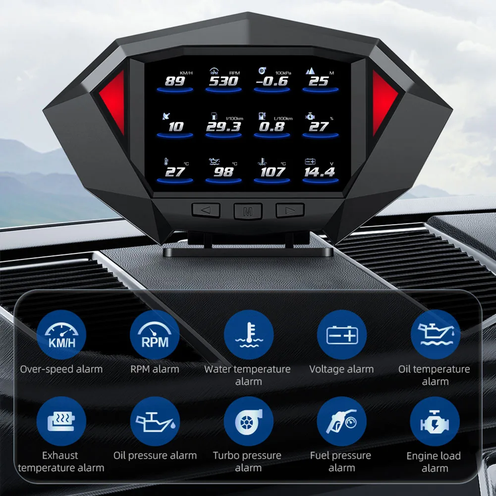 P1 GPS OBD  ý   ÷ ٱ ڵ Hud GPS OBD2 ӵ  溸 ڵ ׼